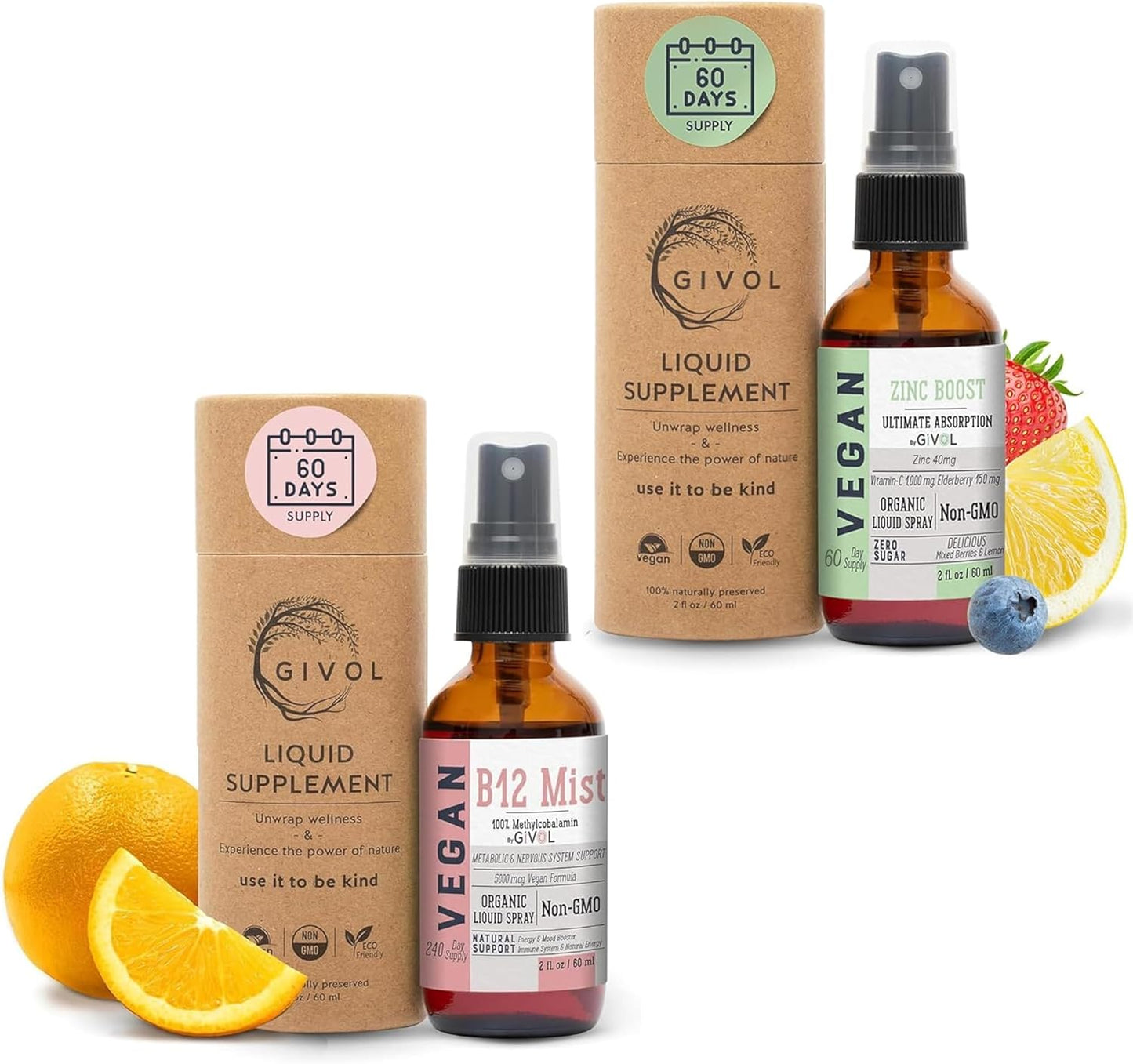 Organic Vegan Vitamin B12 Liquid Mist with Zinc Boost - 5,000mcg Methylcobalamin - Sugar Free with Vitamin C and Elderberry Extract - Non-GMO - Fast Absorption