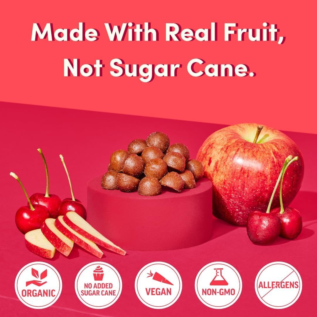 Organic Vegan Women's Multivitamin Gummies - Real Fruit, No Added Sugar - 120 ct Chewables - Cherry Flavor