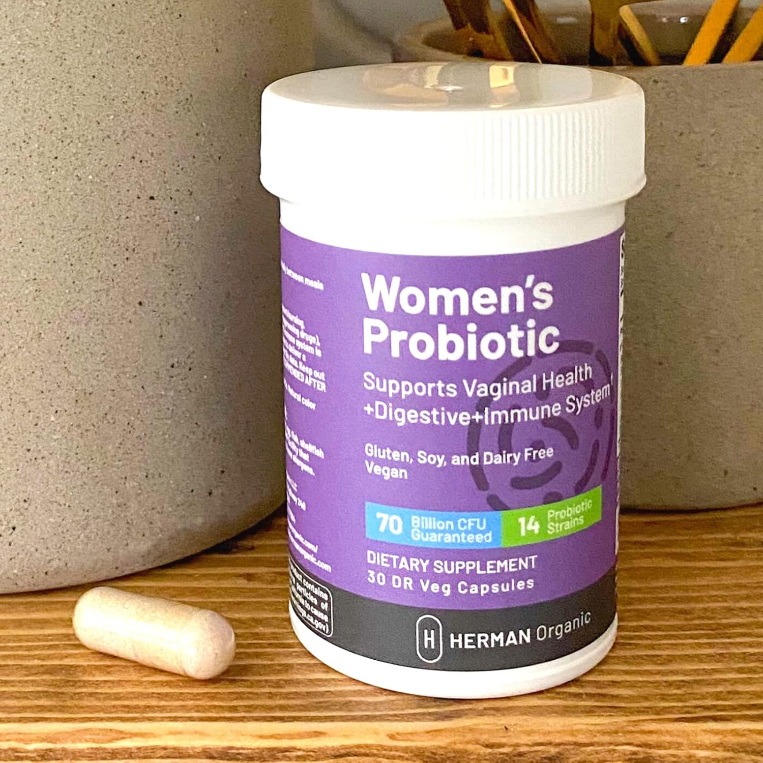 Organic Vegan Women's Probiotic for Vaginal Health - Supports Odor, Infections, UTIs & Fertility - 3 Classes & 14 Strains for Strength
