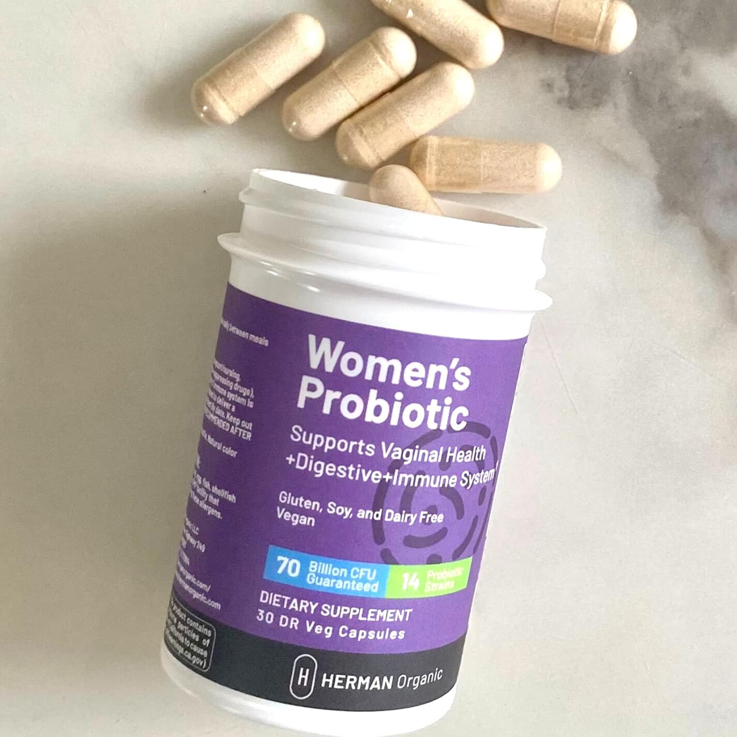 Organic Vegan Women's Probiotic for Vaginal Health - Supports Odor, Infections, UTIs & Fertility - 3 Classes & 14 Strains for Strength