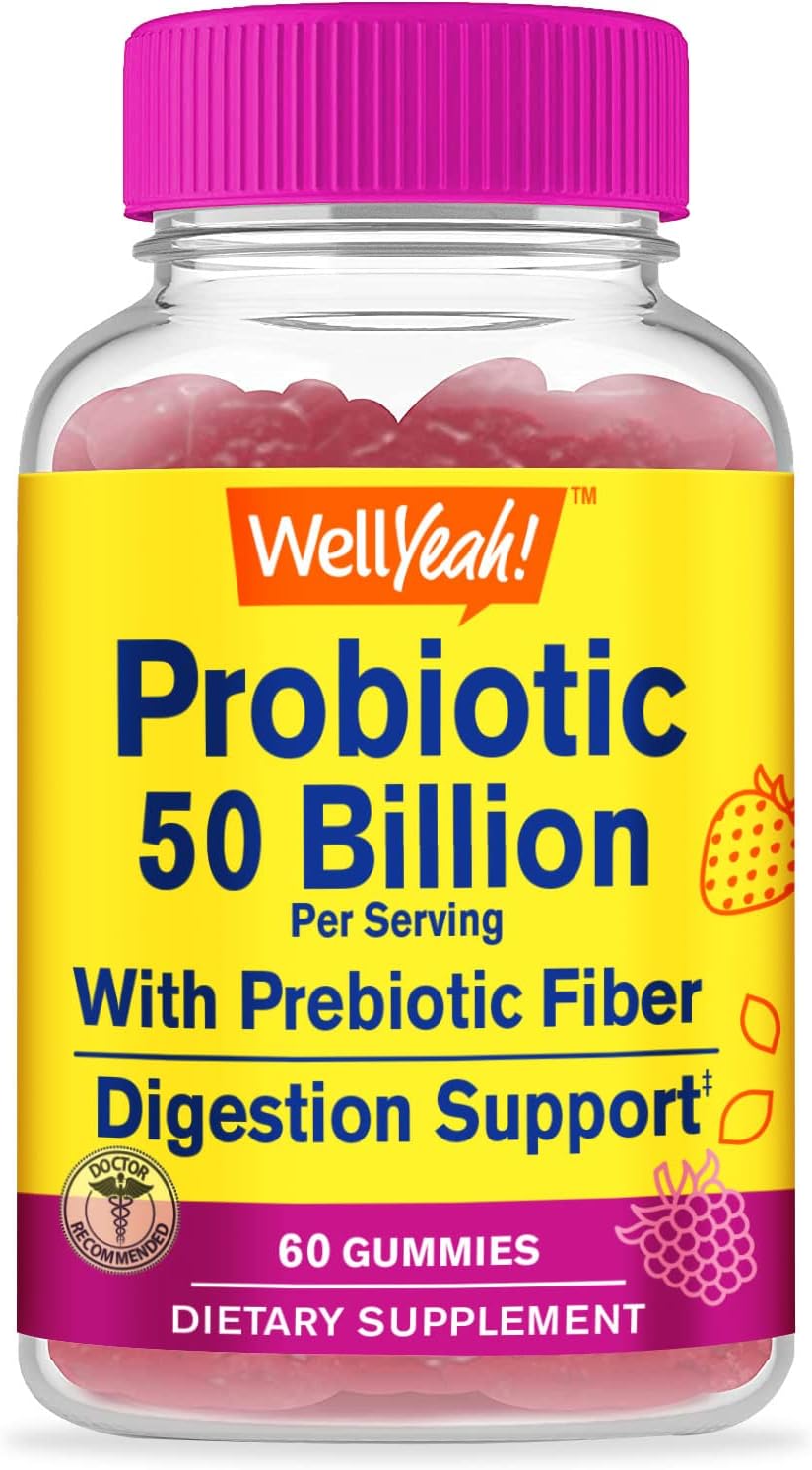 Organic Vitamin C, D3, Zinc, Probiotics 50B+ Prebiotics Gummies Bundle - Gluten Free, GMO Free Chewable Supplement