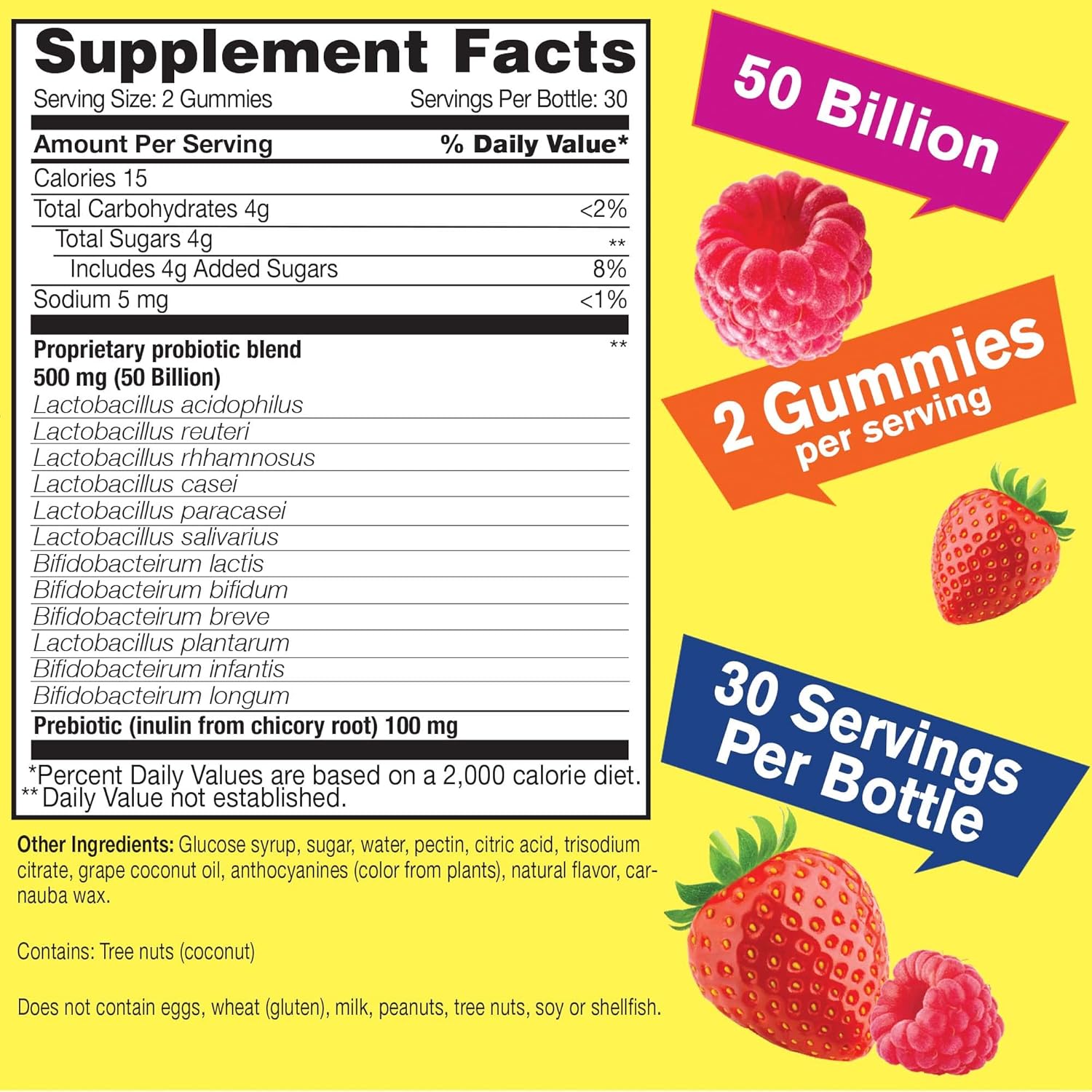 Organic Vitamin C, D3, Zinc, Probiotics 50B+ Prebiotics Gummies Bundle - Gluten Free, GMO Free Chewable Supplement