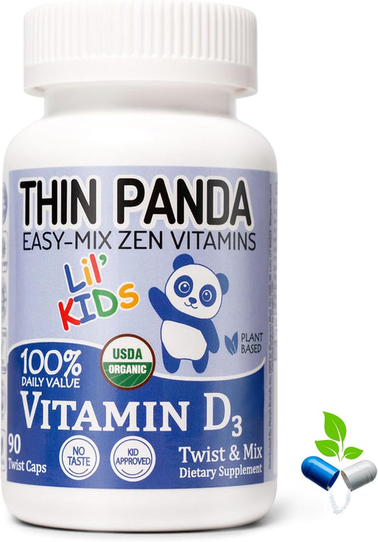Organic Vitamin D3 Supplement for Toddlers | Strong Bones & Healthy Immunity | Unique Twist & Mix Design | GMO Gluten Vegan | 90 Servings