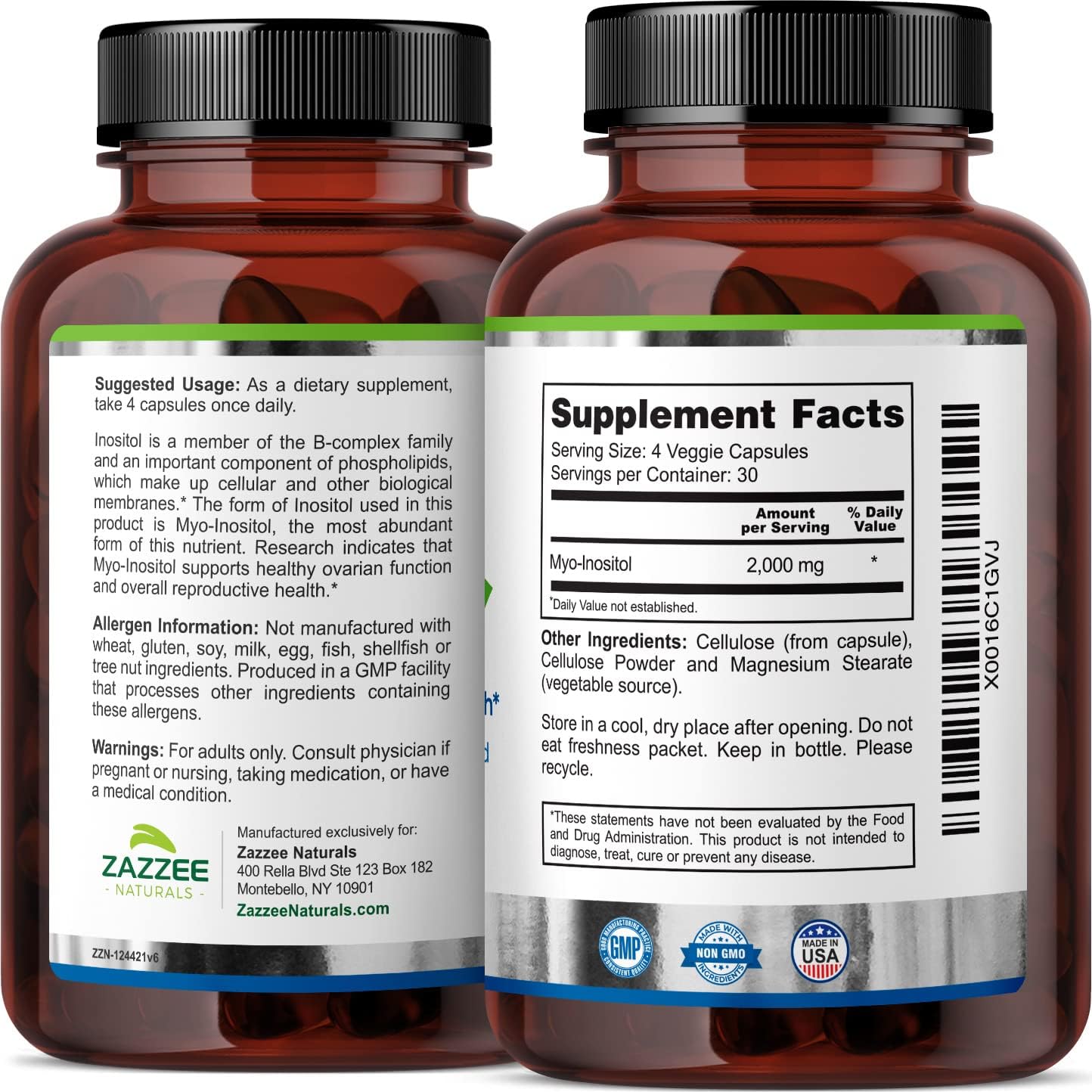 Organic Vitex and Myo-Inositol Capsules - Vegan, Non-GMO, All-Natural Formula