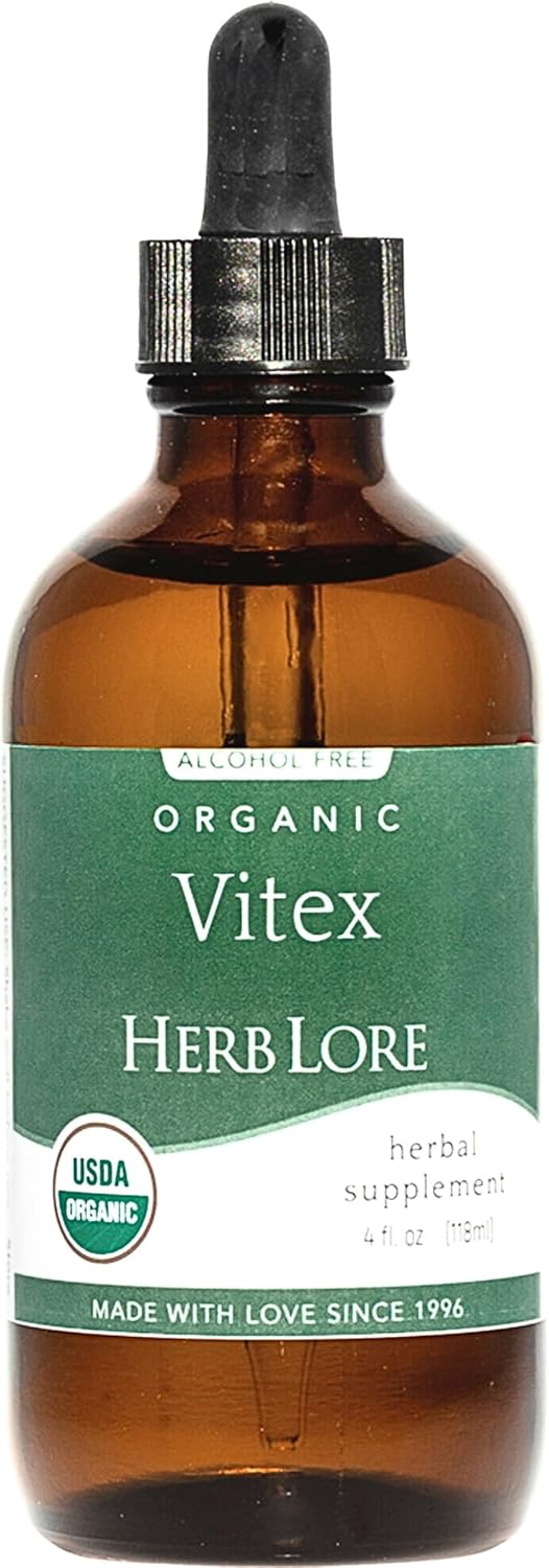 Organic Vitex Tincture for Women - Liquid Chasteberry Supplement - Chaste Tree Berry Extract - Alcohol Free (4 fl oz)