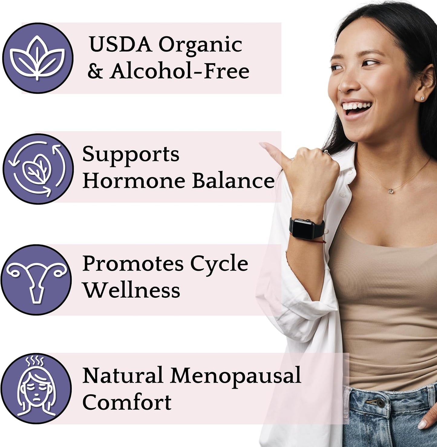 Organic Vitex Tincture for Women - Liquid Chasteberry Supplement - Chaste Tree Berry Extract - Alcohol Free (4 fl oz)