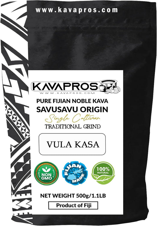 Organic Vula Kasa Fijian Kava Root Powder - High Potency Single Cultivar 4yr Matured Kava Powder from Fiji