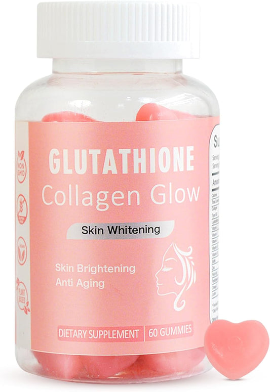 Organic Watermelon Flavored Glow Gummies for Women - 60 Count - Collagen & Vitamins - Vegan & Gluten-Free - Skin Brightening & Health Benefits