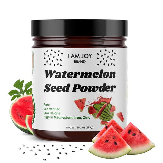 Organic Watermelon Seed Powder - Nutrient Dense, Protein Rich, High in Magnesium, Iron, and Zinc - Add to Tea and Smoothies - 10oz Glass Jar - Non-GMO - Eco Friendly