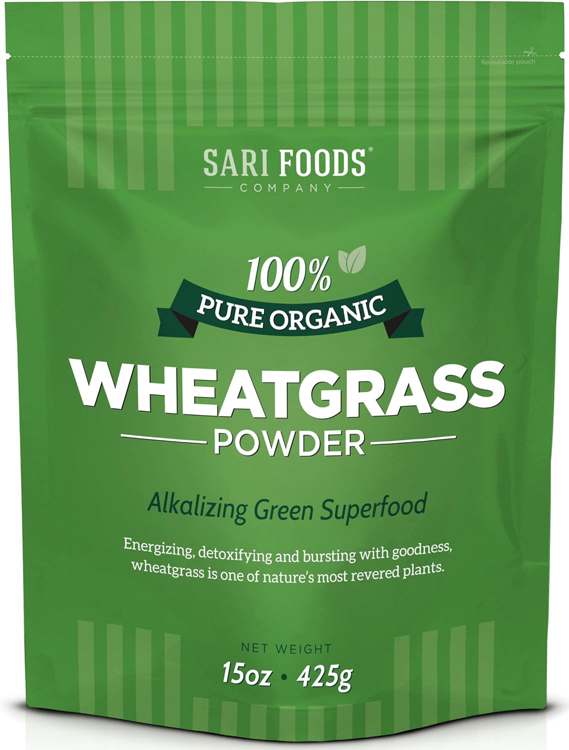 Organic Wheatgrass Powder - Rich in Chlorophyll, Antioxidants & Vitamins (15 oz)