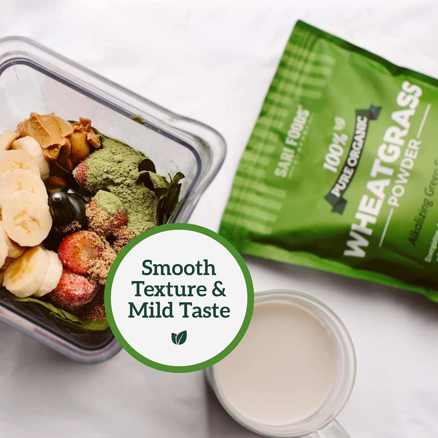 Organic Wheatgrass Powder - Rich in Chlorophyll, Antioxidants & Vitamins (15 oz)