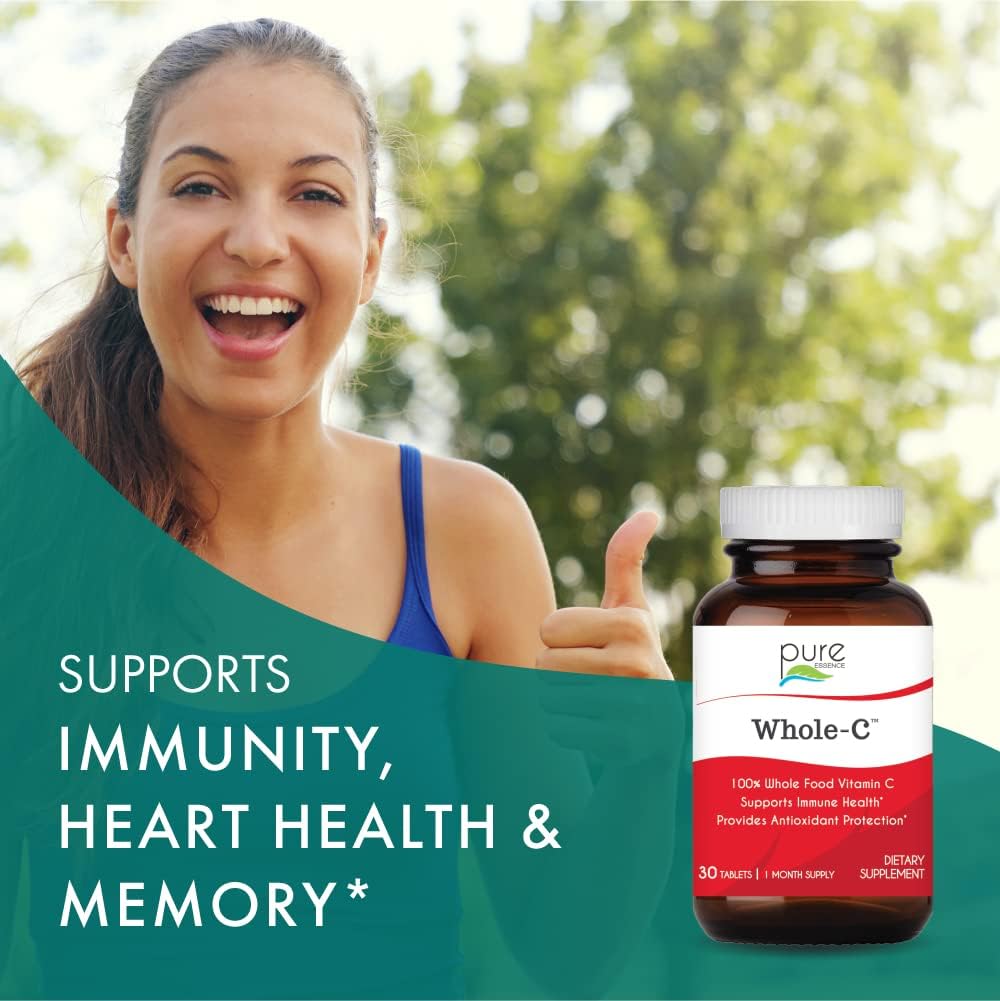 Organic Whole Food Vitamin C Tablets for Immune Support - Immunity Booster Dietary Supplement