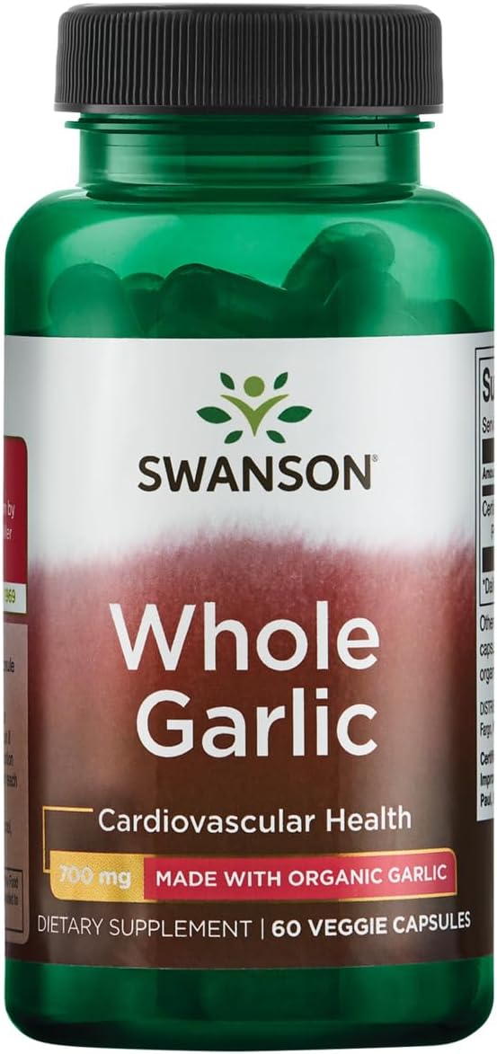 Organic Whole Garlic Capsules by Swanson - 700mg, 60 Count
