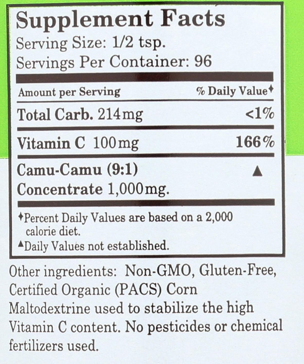 Organic Whole World BOTANICALS Royal Camu Powder - 3.5 OZ - Natural Vitamin C Supplement