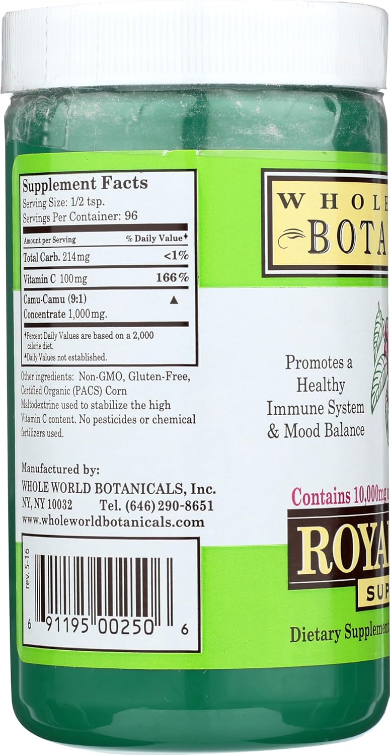 Organic Whole World BOTANICALS Royal Camu Powder - 3.5 OZ - Natural Vitamin C Supplement