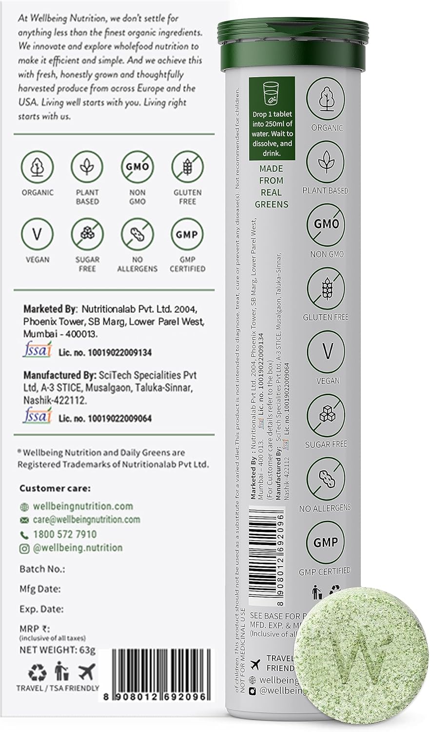 Organic Wholefood Multivitamin Tablets with Plant Superfoods for Immunity and Detox (Pack of 2) - 30 Tabs Total