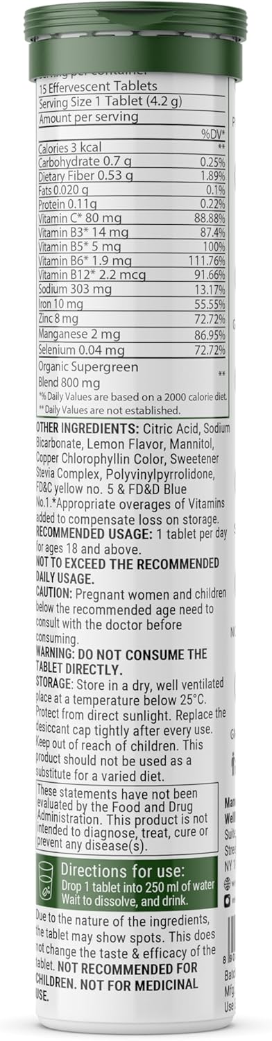 Organic Wholefood Multivitamin with Vitamin C, Zinc, B6, B12 for Immunity and Detox - Pack of 4