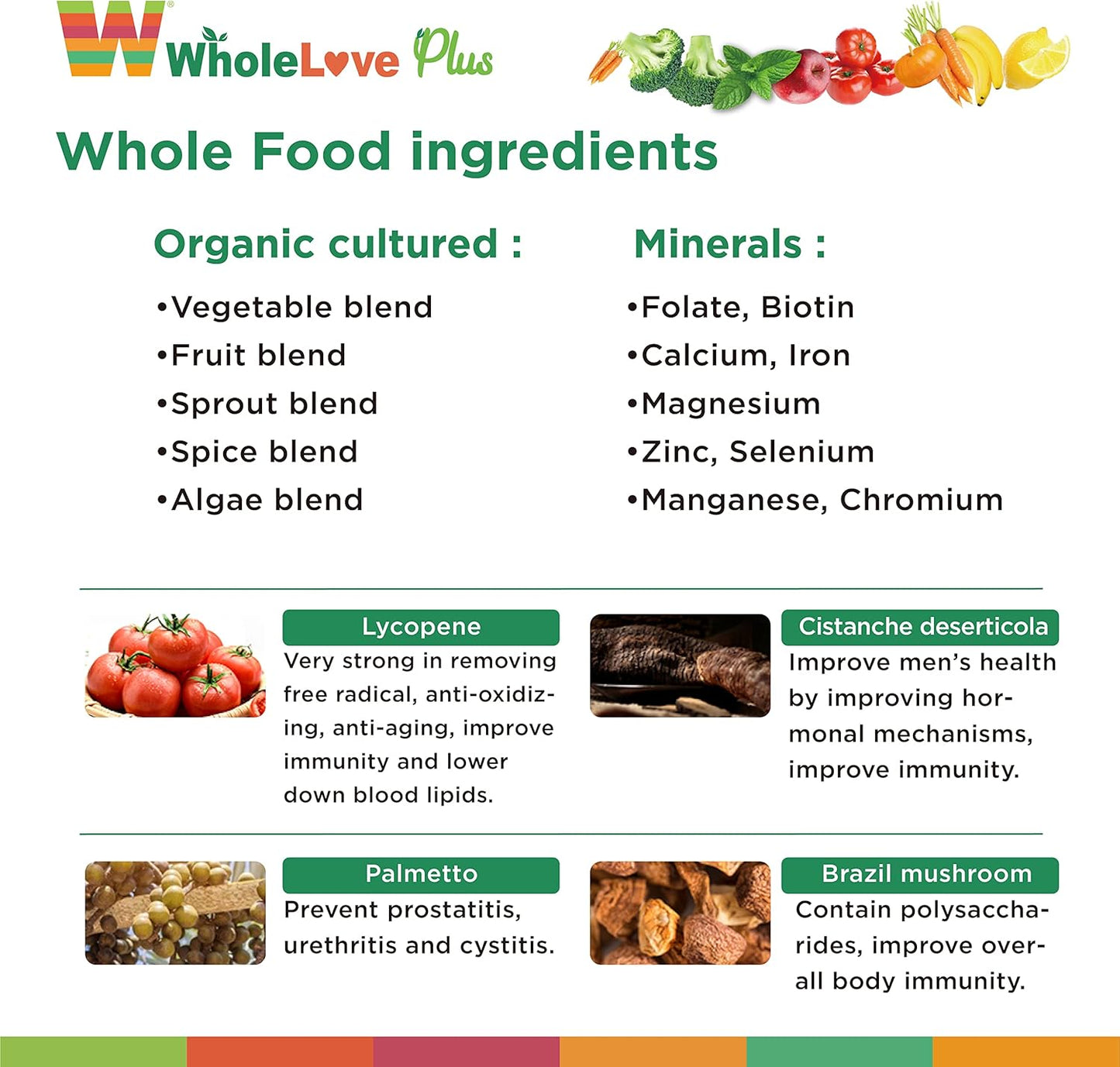 Organic WholeLove Plus Women's Multivitamin for Immune Support - 60 Tablets