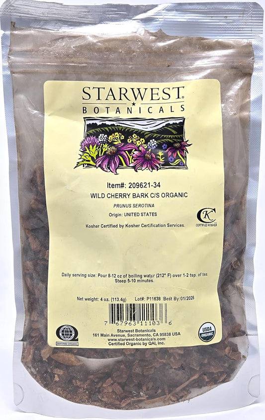 Organic Wild Cherry Bark C/S by Starwest Botanicals - Premium Quality Herbal Ingredient for Tea and Tinctures