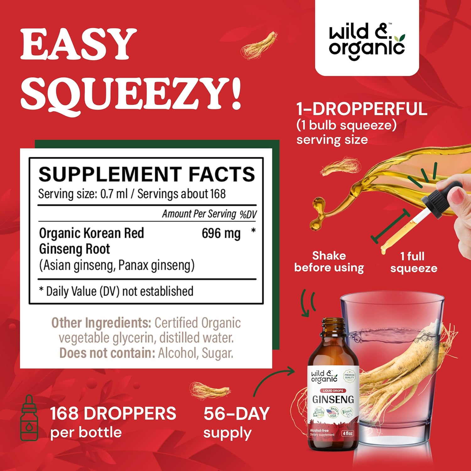 Organic Wild Ginkgo Biloba Gummies & Ginseng Tincture - 4 fl oz Bottle