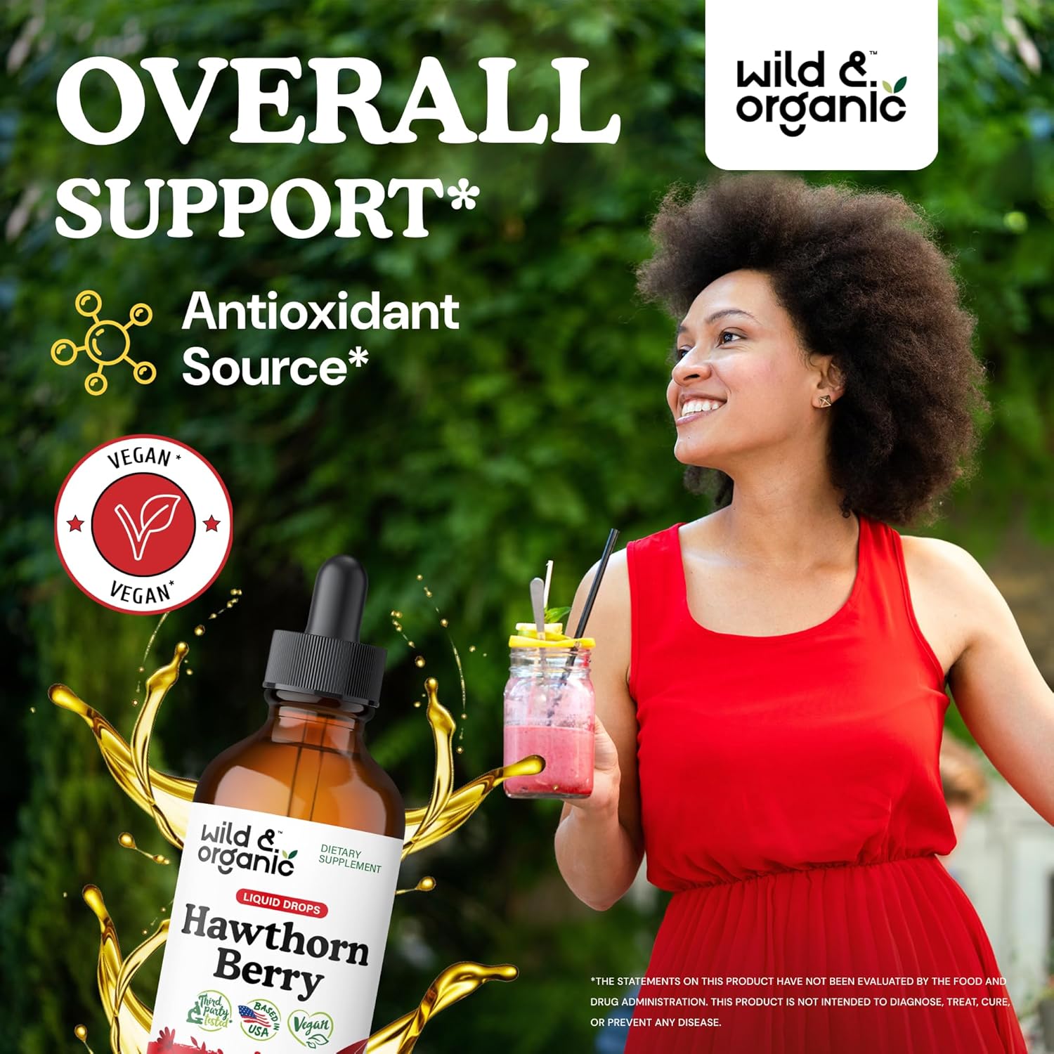 Organic Wild Hawthorn Berry and Dandelion Root Tincture Bundle - 4 fl oz Each