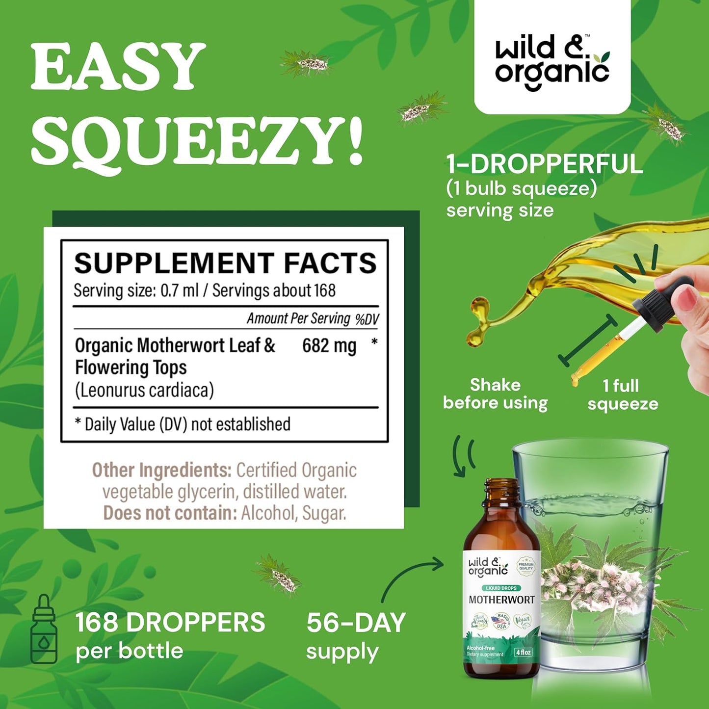 Organic Wild Hawthorn Berry and Motherwort Tincture Bundle - 4 fl oz Each