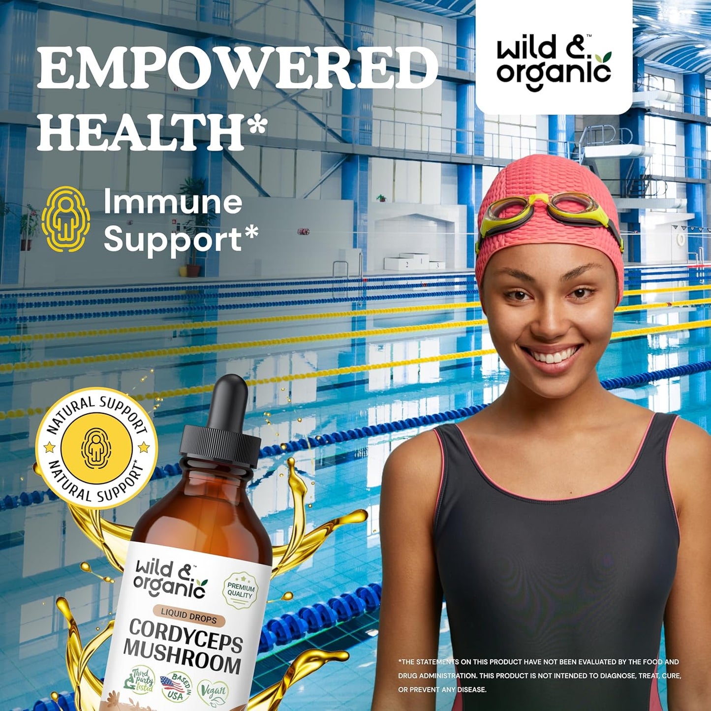 Organic Wild Maitake and Cordyceps Mushroom Tinctures - 4 fl oz Each