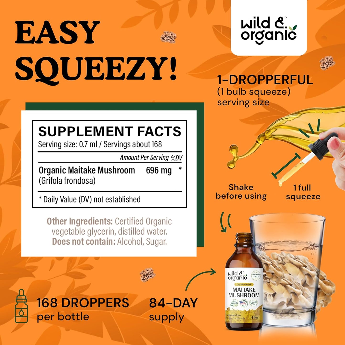 Organic Wild Maitake and Lion's Mane Mushroom Tincture Duo - 4 fl oz Each