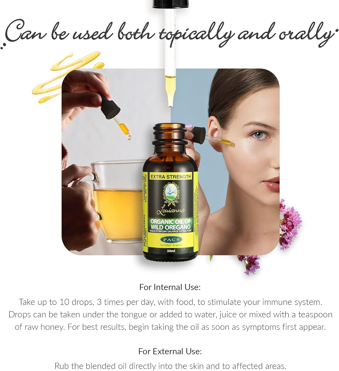 Organic Wild Oregano Oil Drops - 80% Carvacrol, 30mL - Oral & Topical Use - BoostGo Australia