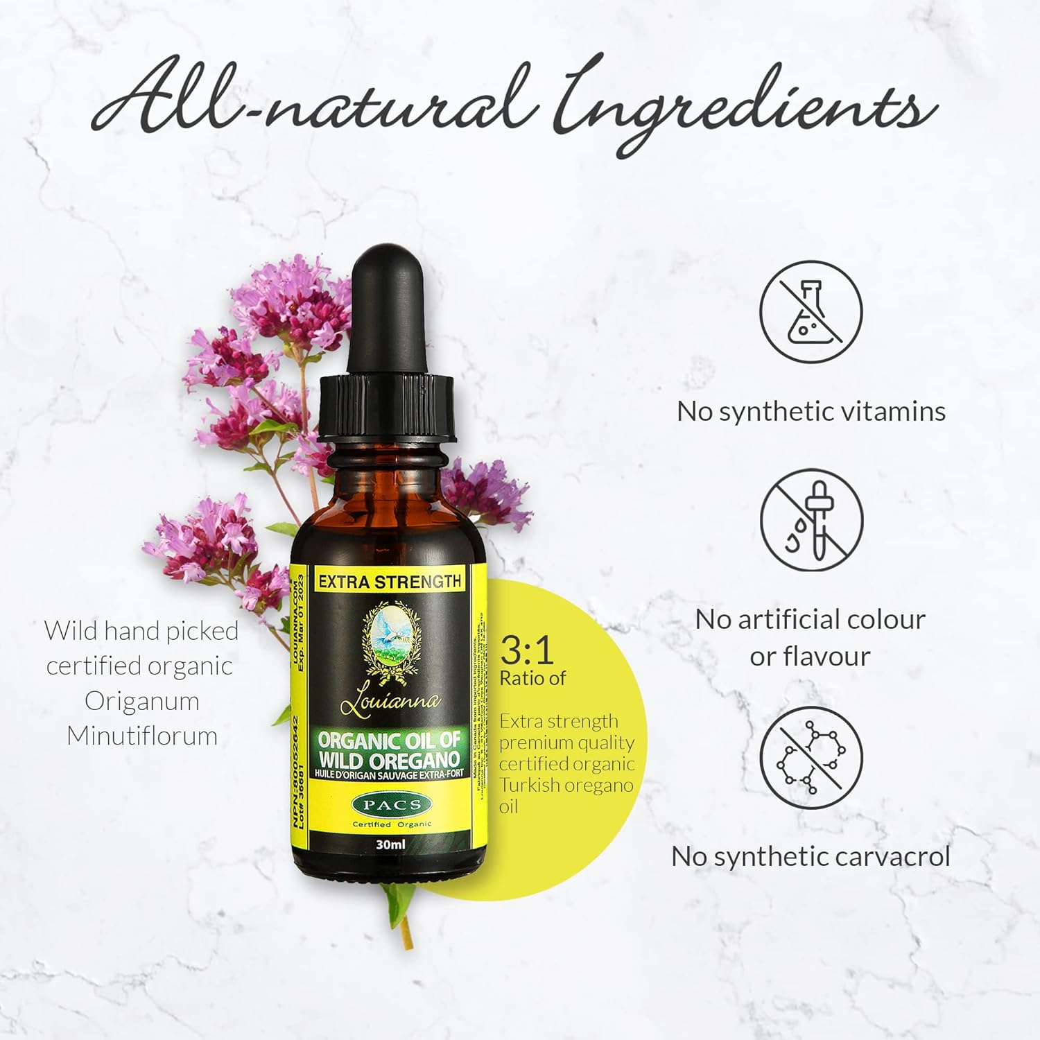 Organic Wild Oregano Oil Drops - 80% Carvacrol, 30mL - Oral & Topical Use - BoostGo Australia
