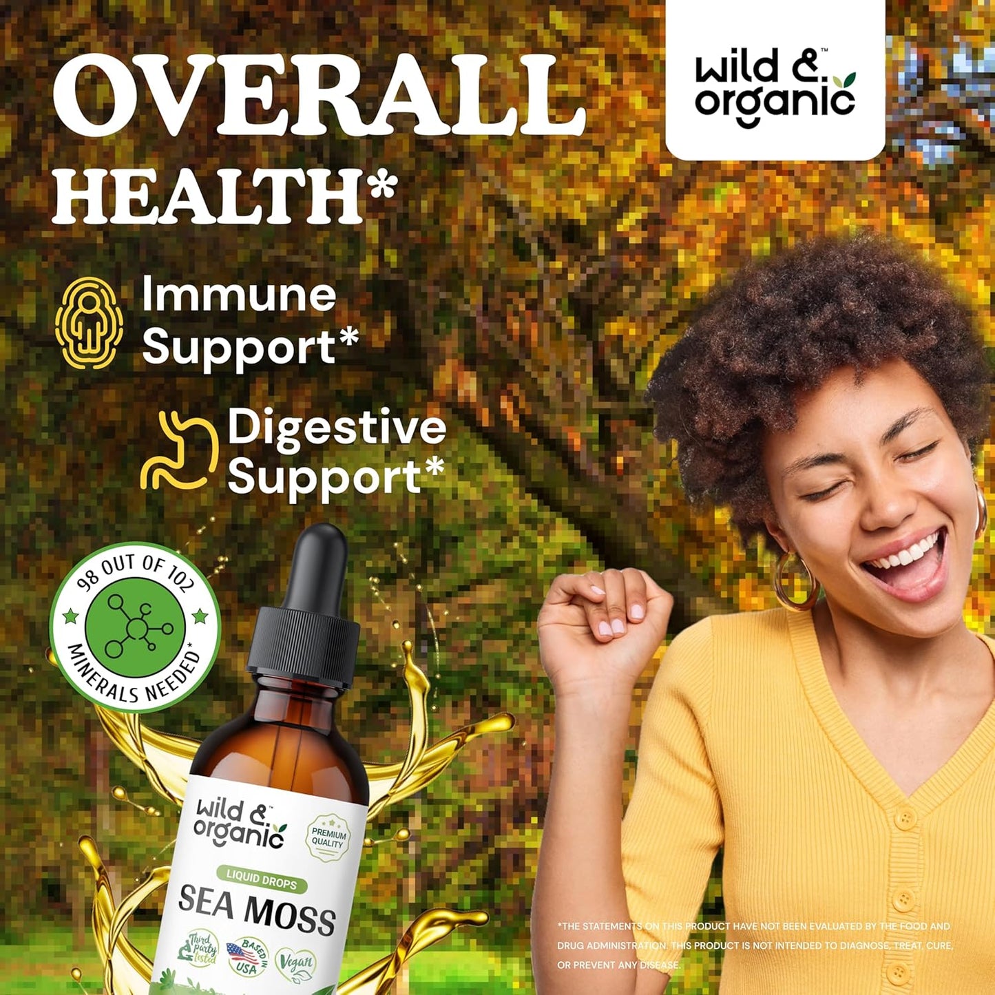 Organic Wild Sea Moss Tincture and Chlorophyll Gummies Combo - 2 fl oz Bottle