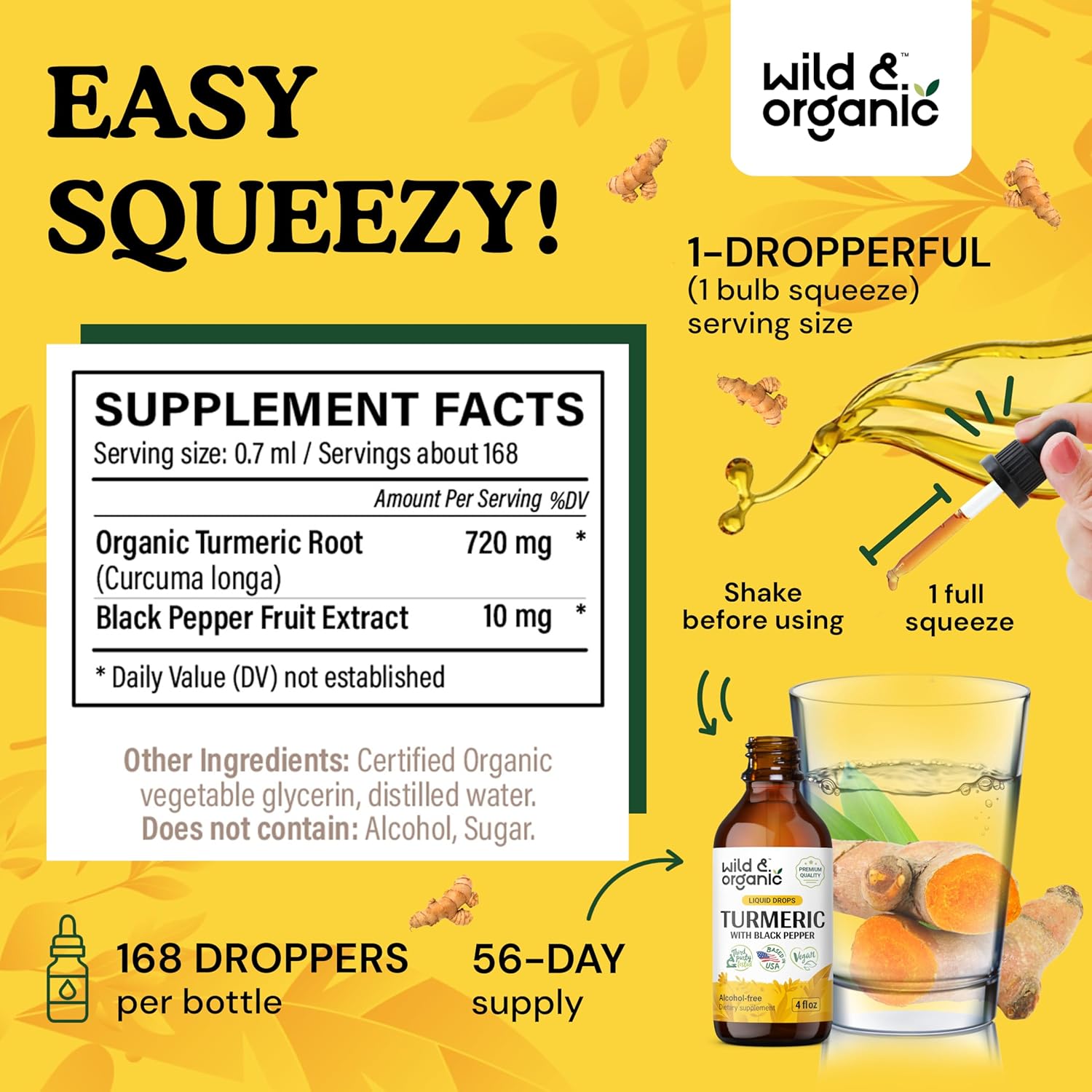 Organic Wild Tart Cherry Gummies with Turmeric Tincture - 4 fl oz Bottle