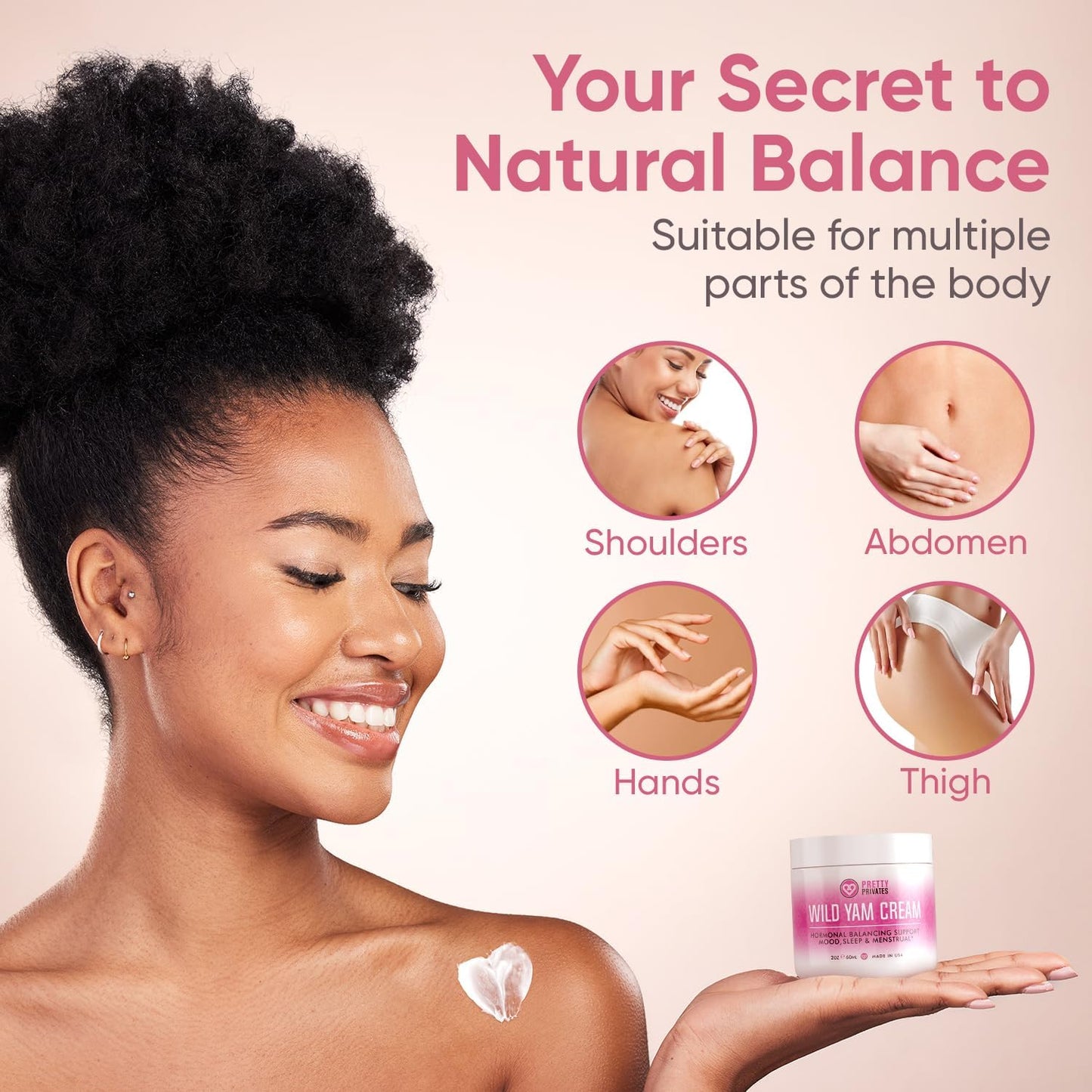 Organic Wild Yam Cream for Hormone Balance - Natural Root Formula for Women - Mood, Sleep, Menstrual Support - With Wild Yam Oil - 2 oz