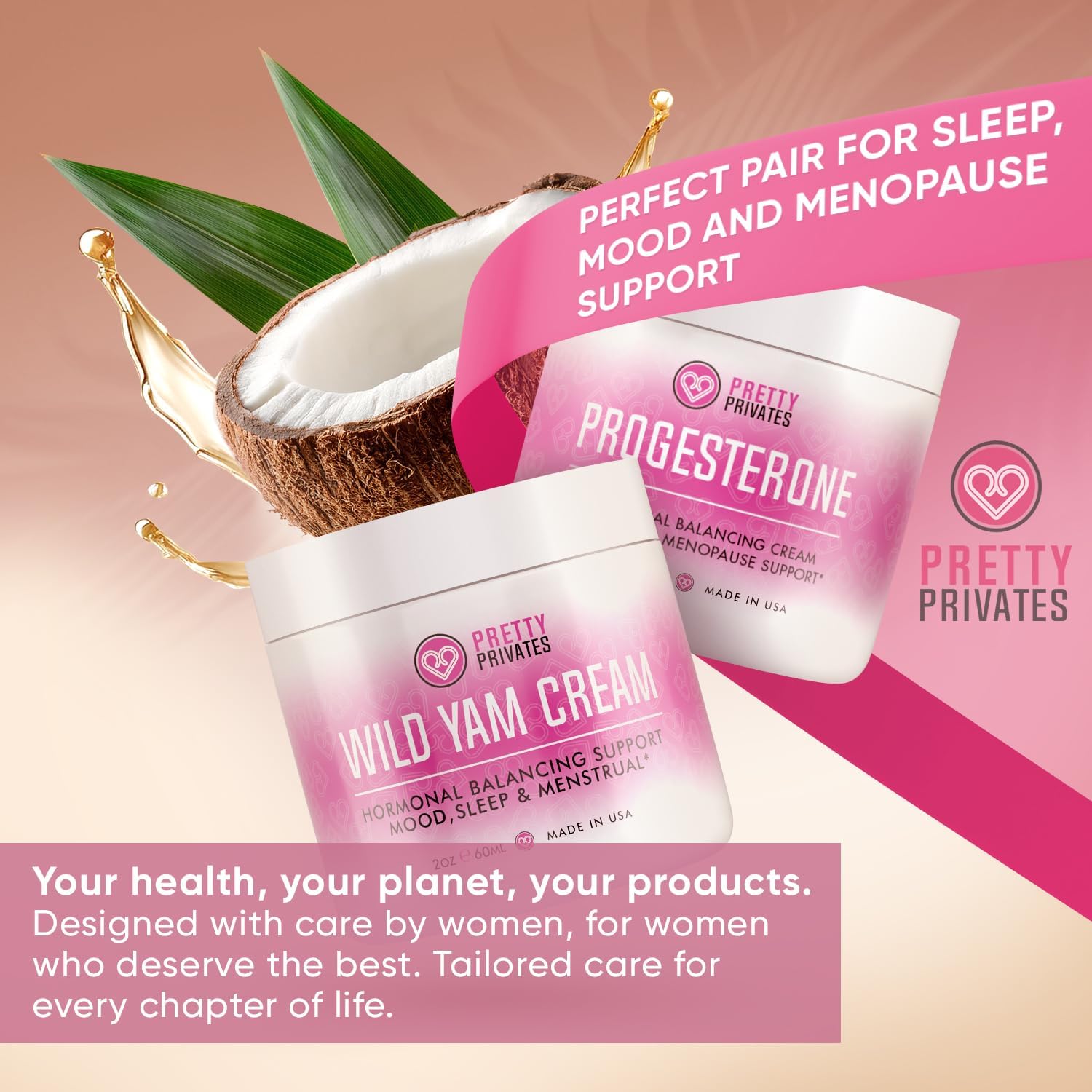 Organic Wild Yam Cream for Hormone Balance - Natural Root Formula for Women - Mood, Sleep, Menstrual Support - With Wild Yam Oil - 2 oz