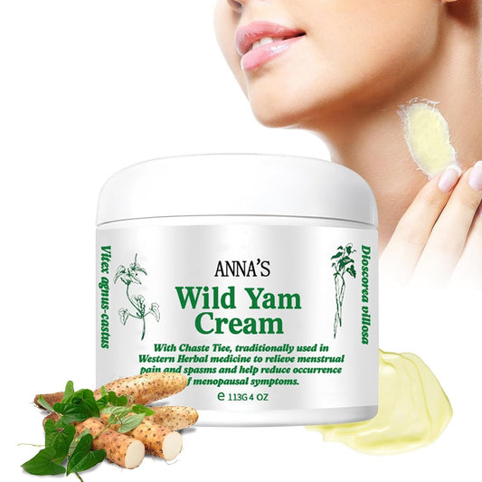 Organic Wild Yam Cream for Hormone Balance & Menopause Support - Anna's Wild Yam Cream for All Skin Types (1PCS)