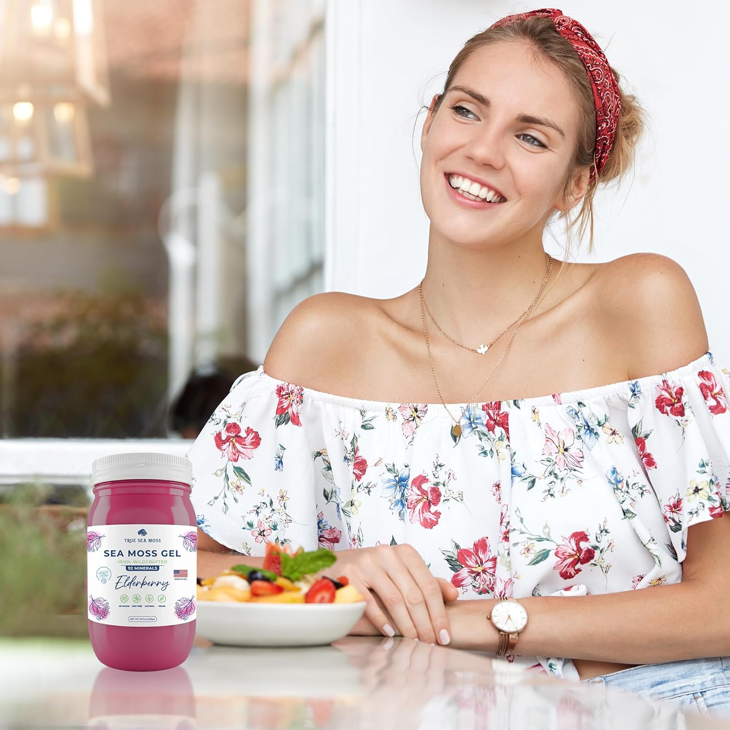 Organic Wildcrafted Irish Sea Moss Gel with Elderberry - Rich in Minerals, USA Made Health Supplement (Pack of 3)