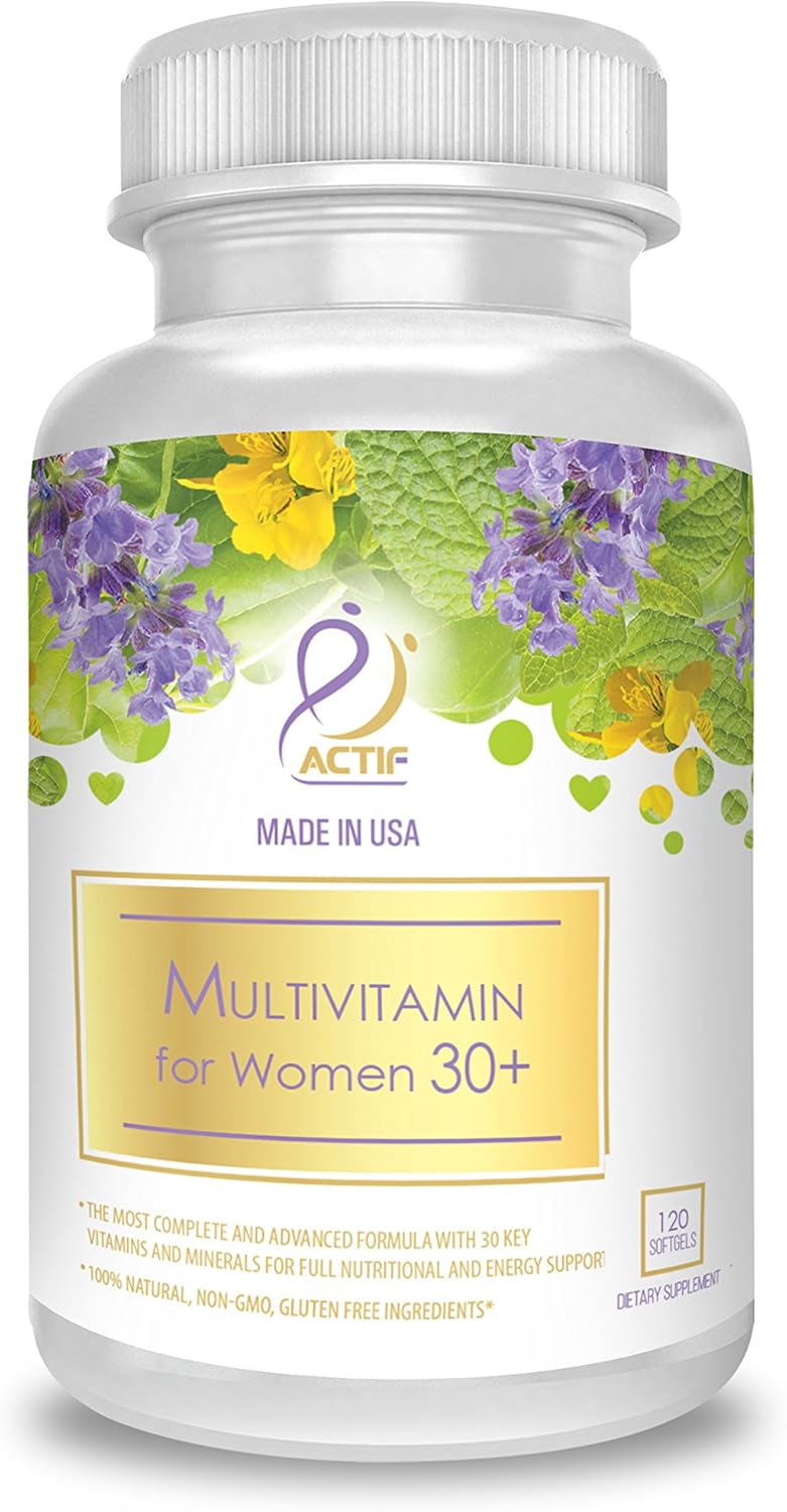 Organic Women's Multivitamin 30+ with 30 Vitamins, Herbs, Non-GMO - 2-Month Supply USA Made