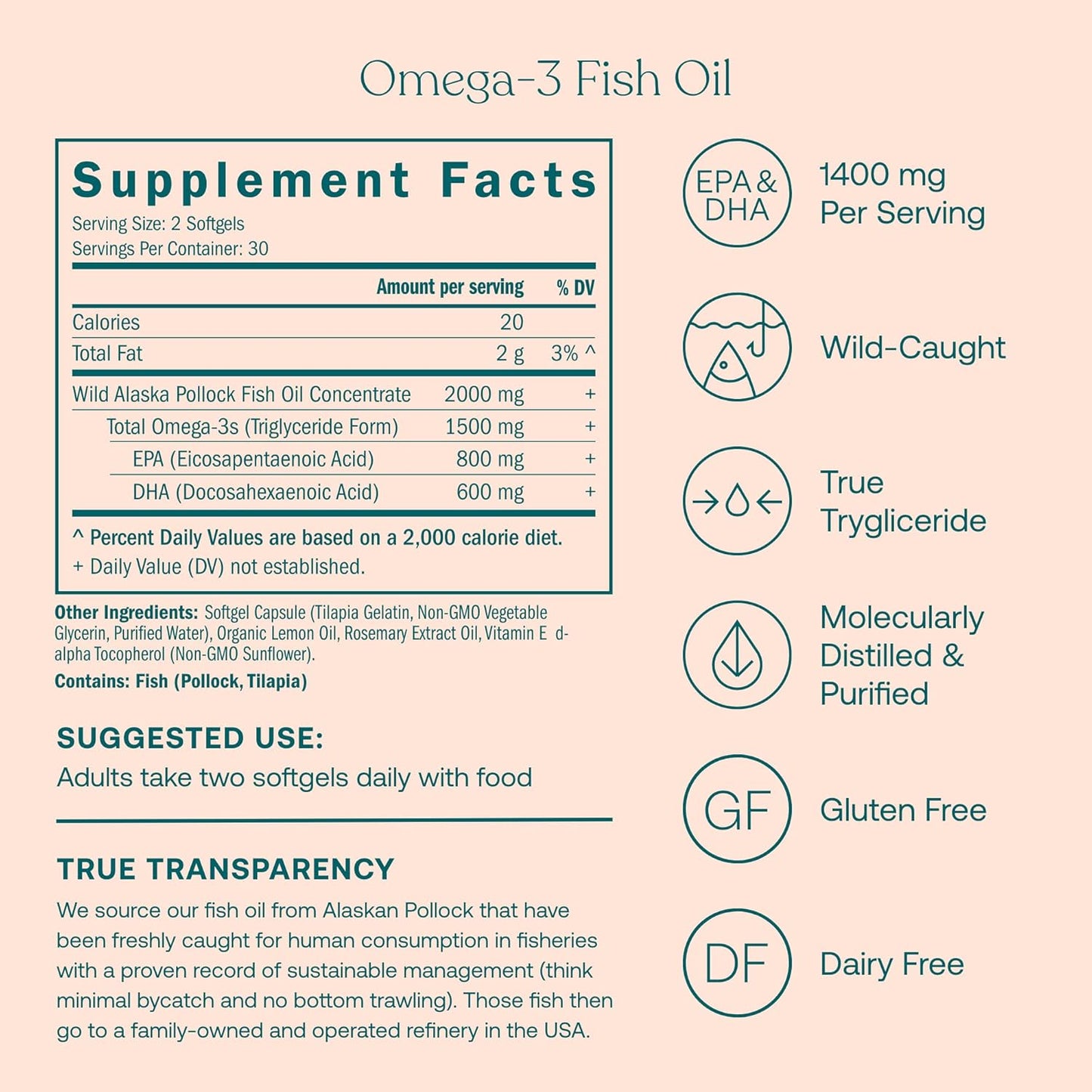 Organic Women's Multivitamin & Omega-3 Fish Oil Bundle - 30-Day Supply, Gluten & Soy Free (30 Tablets/60 Softgels)