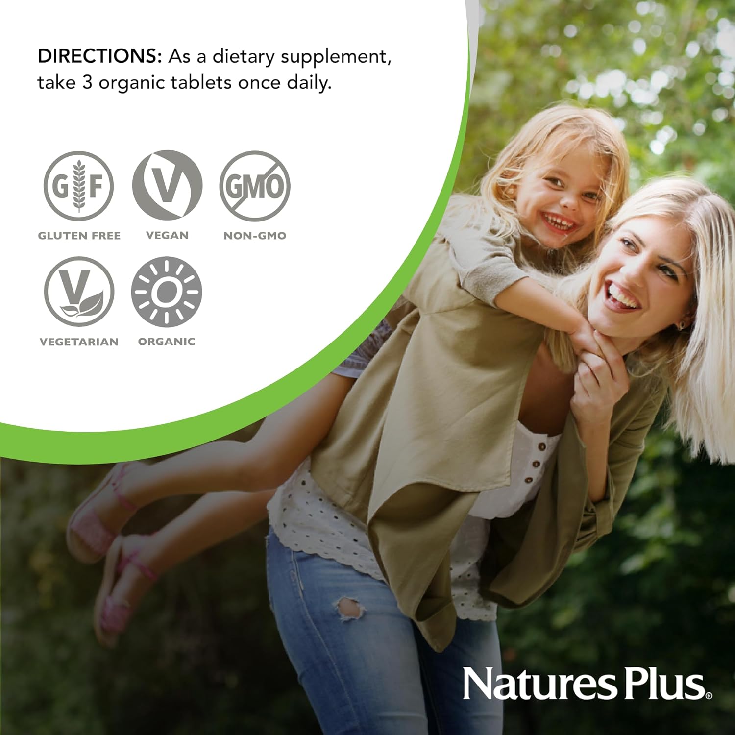 Organic Women's Multivitamin with Whole Food Ingredients - 90 Vegan Tablets - Natures Plus Source of Life Garden