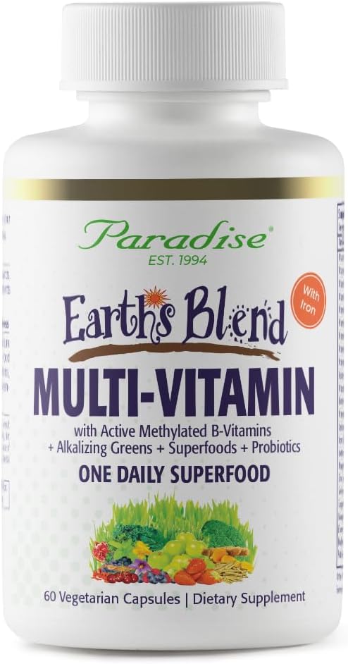 Organic Women's Once Daily Multivitamin with Iron, Probiotics, Antioxidants, 48 Superfoods, Vitamins A, B12, C, D, K2 - 60 Capsules