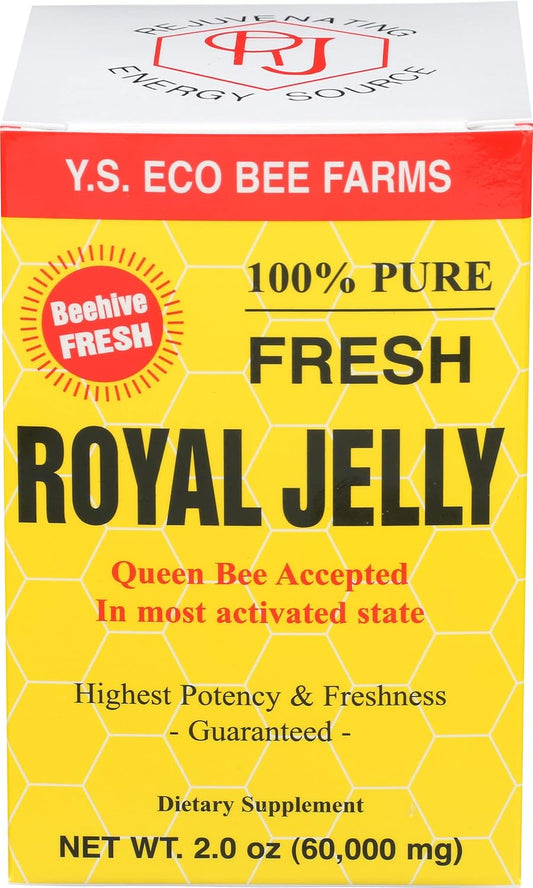 Organic YS Eco Bee Farms Royal Jelly Liquid - 60,000 mg Pure Fresh 2.0 oz Bottle