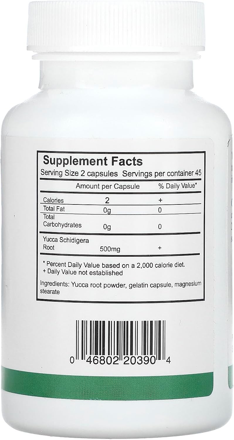 Organic Yucca Root Capsules - 500mg, 90 Count