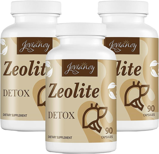 Organic Zeolite Detox Capsules with Activated Charcoal & Bentonite Clay - Gut & Liver Cleanse for Women & Men, 270 Capsules