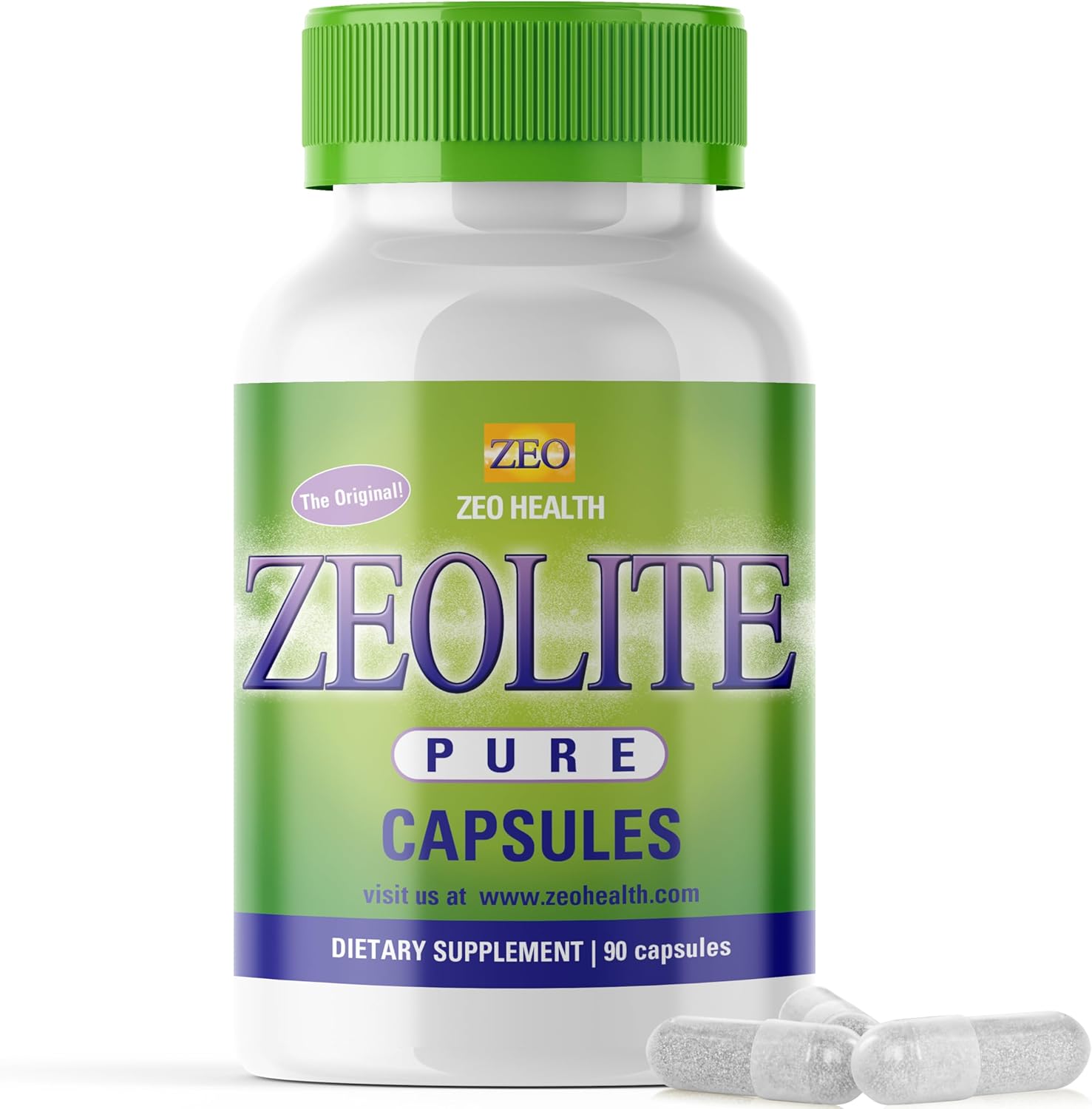 Organic Zeolite Pure Capsules for Full Body Cleanse - 90 Caps (81g) | Detox Supplement for Men & Women | Activated Clinoptilolite Powder | 6 Week to 3 Month Supply