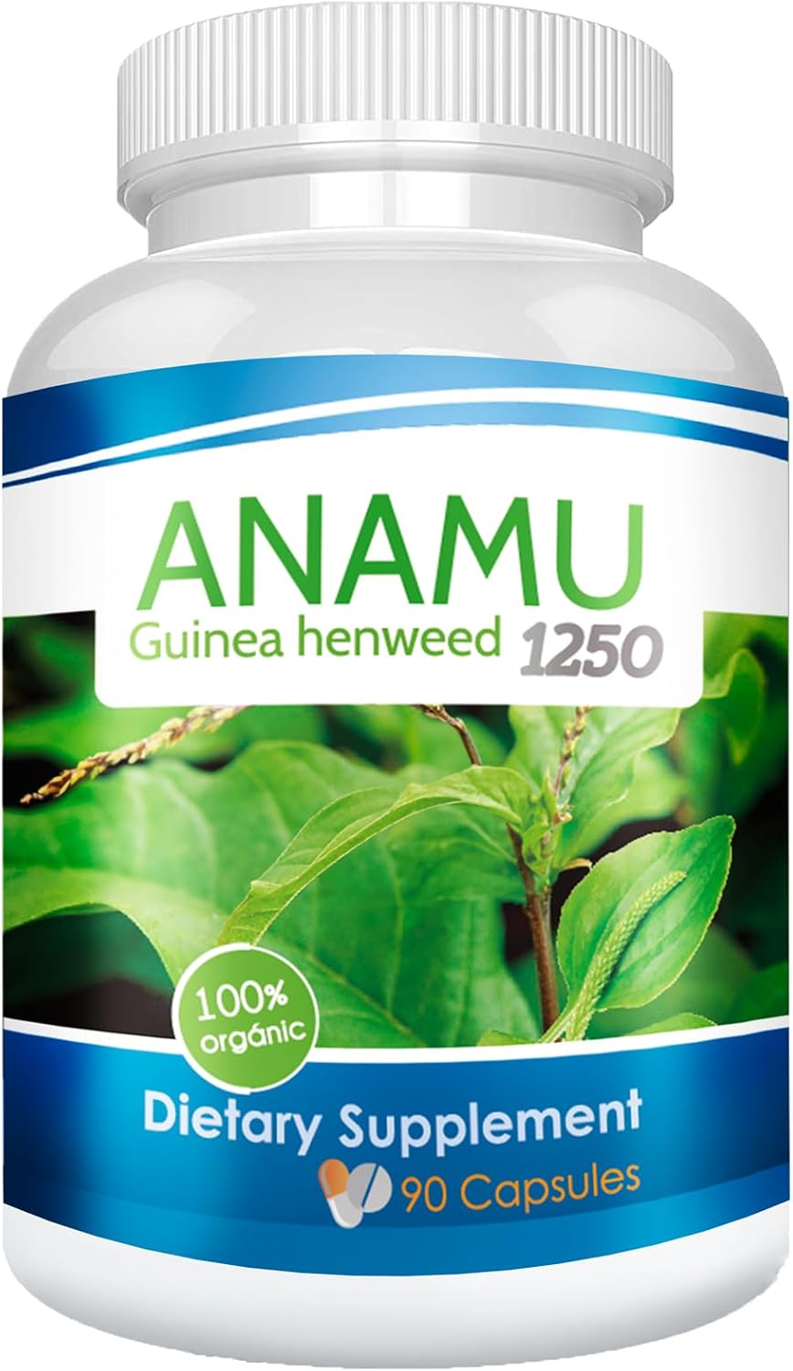 Organically Grown VITAMISAN Anamu 1250 mg Capsules - 90 Petiveria Alliacea Supplement