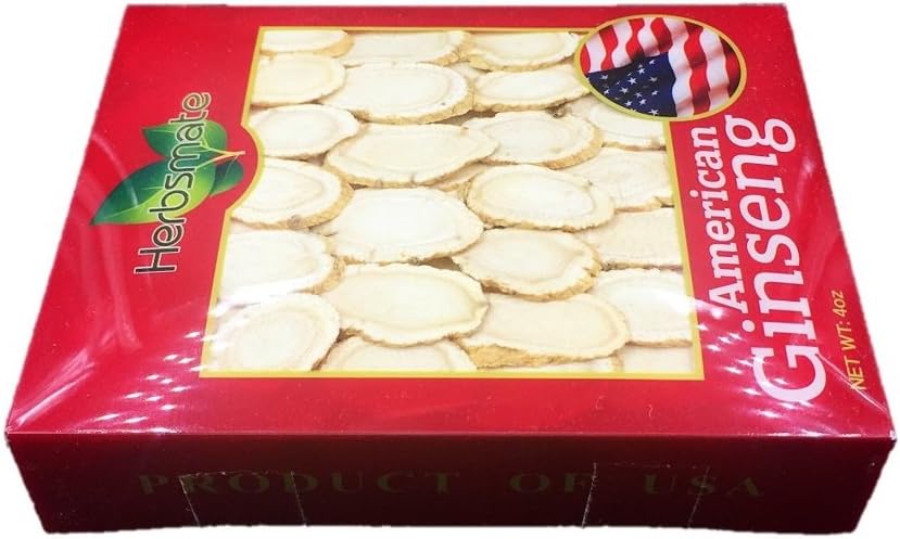 Organically Sourced American Ginseng Large Slice 4oz Box - Premium Quality Green Nutrition