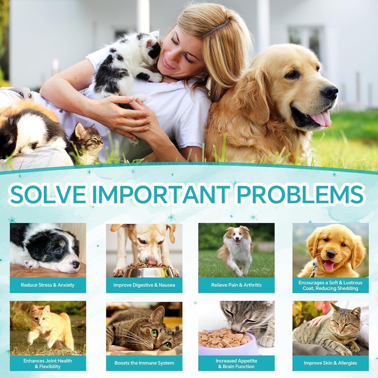 Organicmetabolism boosterOil Drops for Pets - Omega 3, 6, 9 Rich Extract for Anxiety, Pain, Stress, Arthritis Relief - Calming Treat for Dogs and Cats - 2 Pack