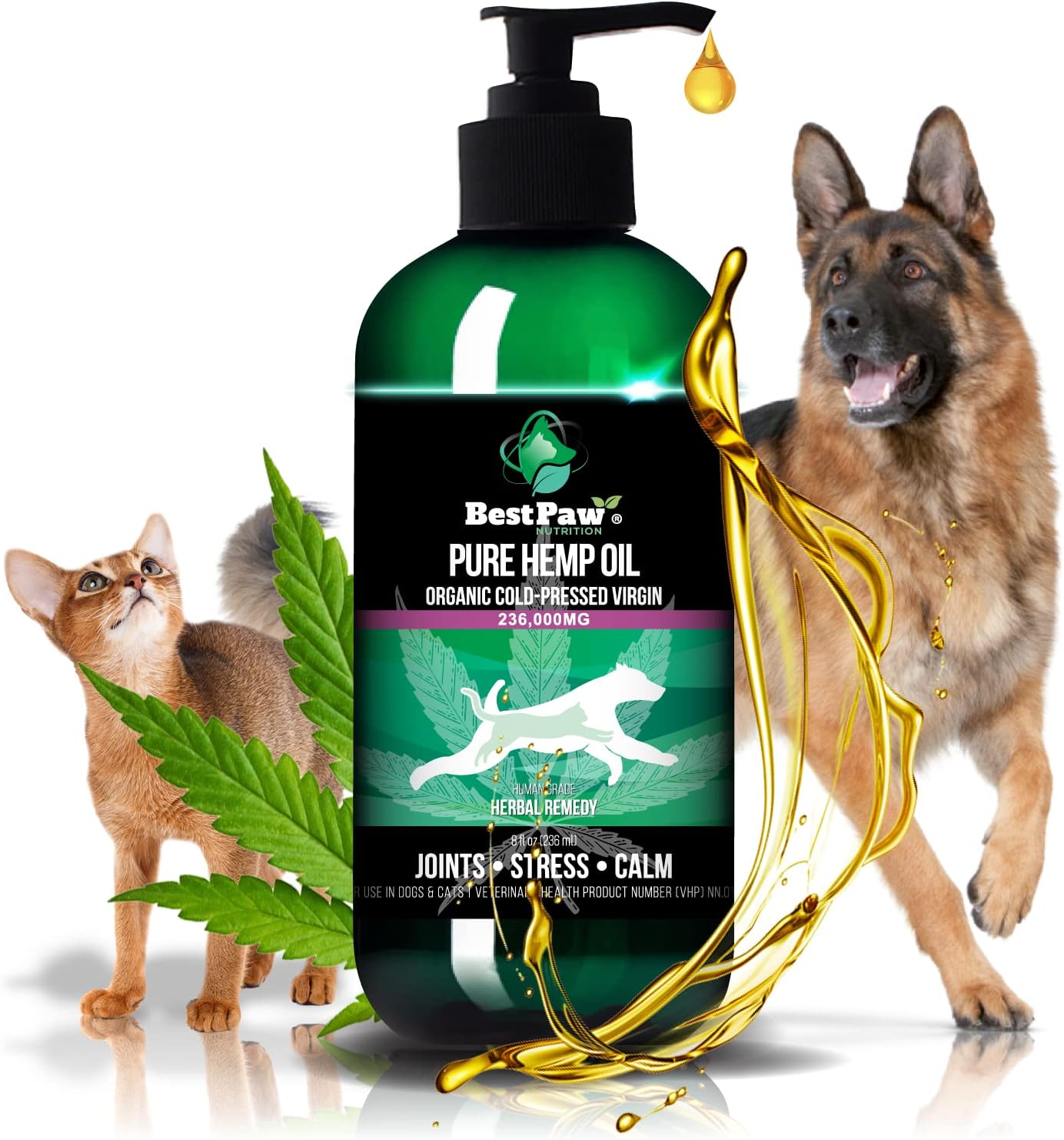 Organicmetabolism boosterOil for Dogs and Cats - Joint Pain Relief Supplement - Natural Separation Support - Calming Aid - Canadian Crops - 8oz