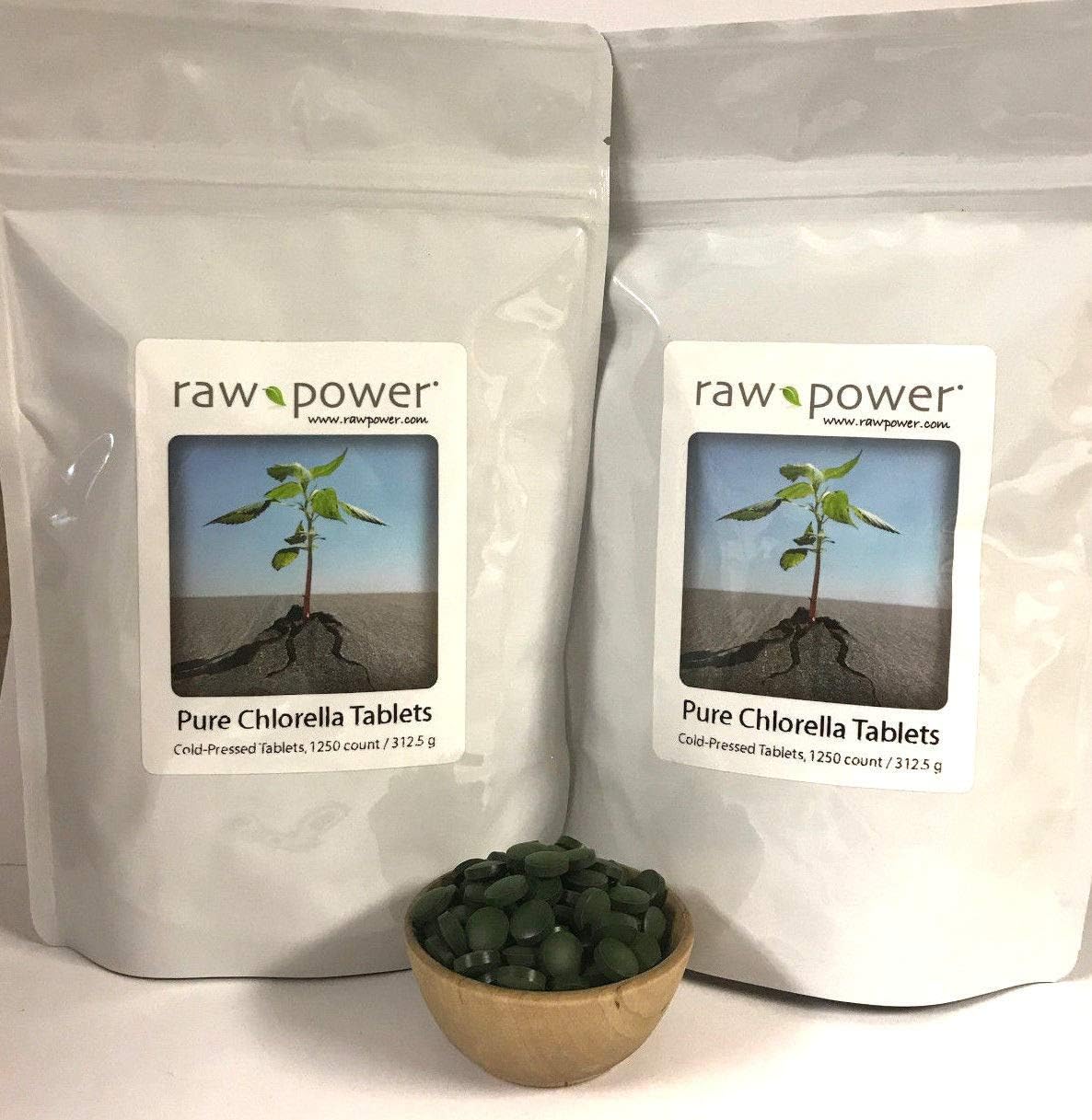 Organics Raw Power Chlorella Tablets - 2500 Count (625g), Cold-Pressed, 100% Pure