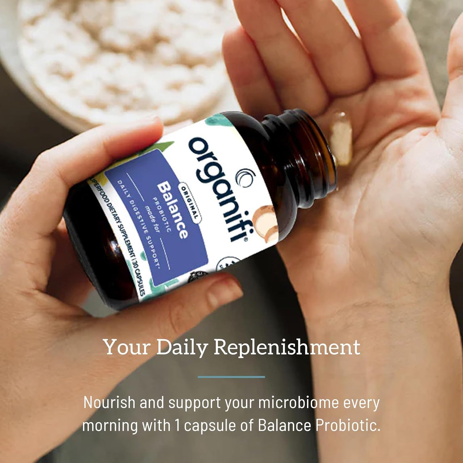 Organifi Balance Probiotics: 5 Resilient Strains for Digestive Health - 30 Vegan Capsules